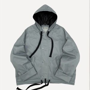 Grey Oversized Hooded Jacket